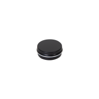 Aluminium tin ± 30 ml. round with screwlid and EPE liner - black