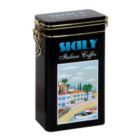 Sicily rectangular tin 500 g with clip closure