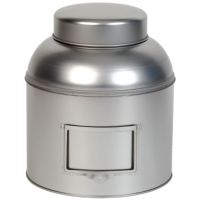Round tin - storage tin, silver