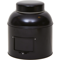 Round tin - storage tin, black