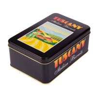 Tuscany rectangular biscuit tin with hinged lid