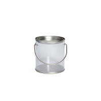 Transparent round tin with carry handle