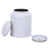 Round tin with domed lid and inner lid, large